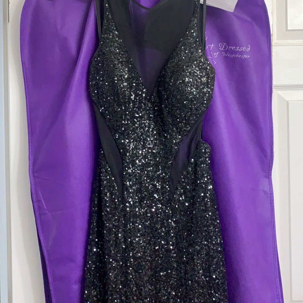 Black Sequin Floor Length Formal Dress / Gown